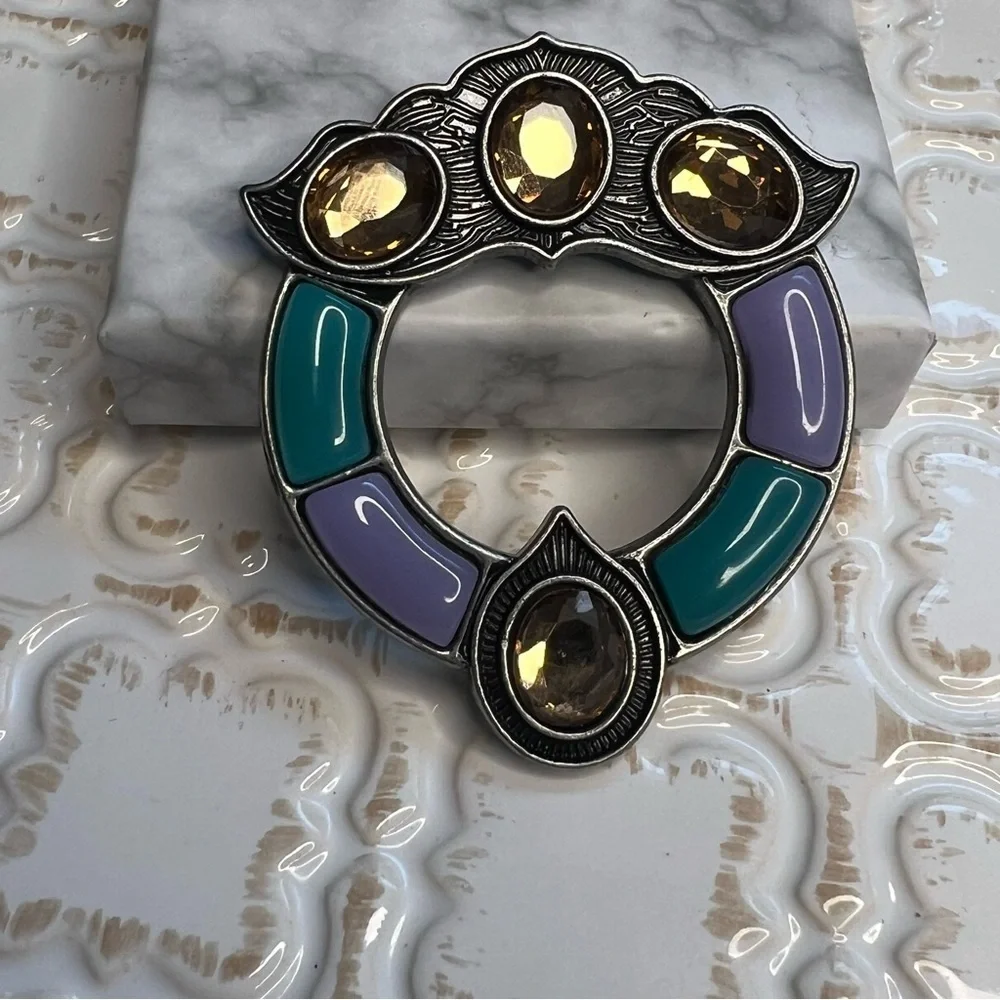 Harry Potter Inspired Ravenclaw Diadem Brooch Pin – Jeweled Cosplay Accessory